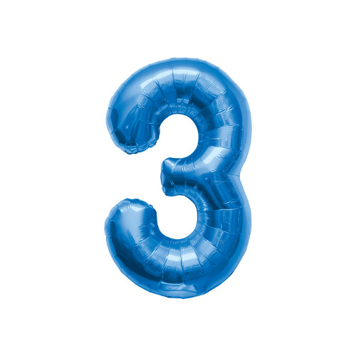 MOJ113:文字バルーン（ブルー）『３』