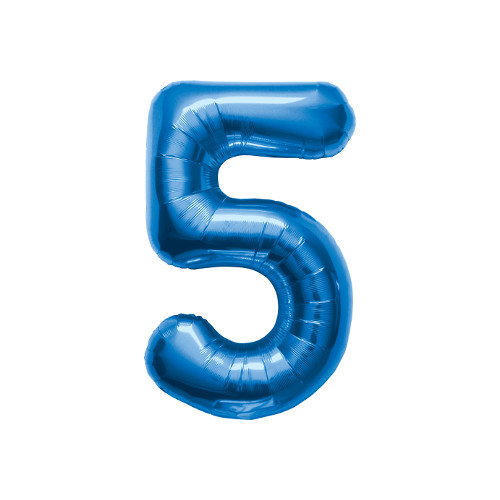 MOJ115:文字バルーン（ブルー）『５』