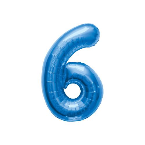 MOJ116:文字バルーン（ブルー）『６』