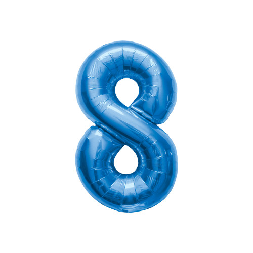 MOJ118:文字バルーン（ブルー）『８』